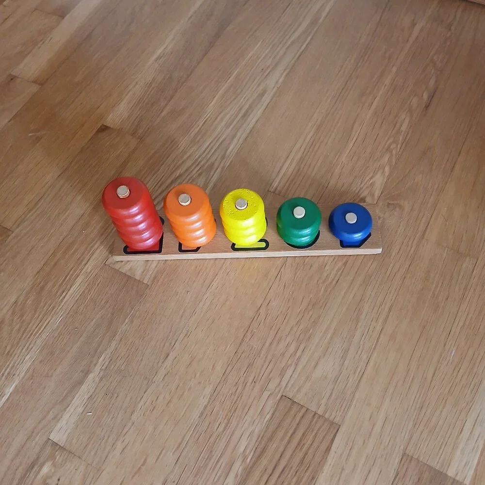 Wooden Number Colored Circle from 1 - 5 Used
